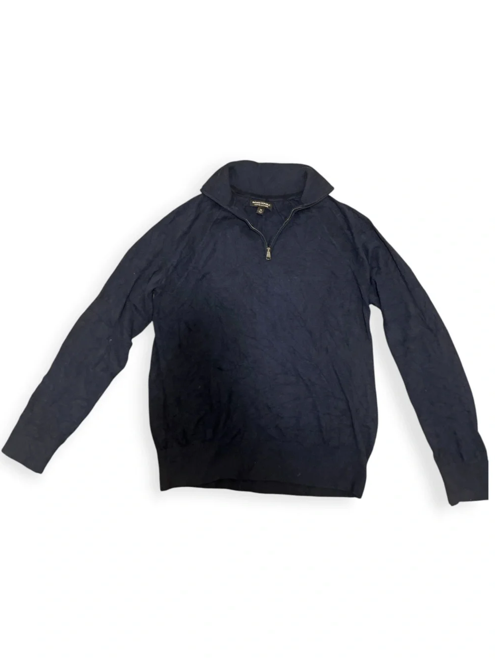 Banana Republic Cotton Cashmere Quarter-Zip Sweater Dark Blue M